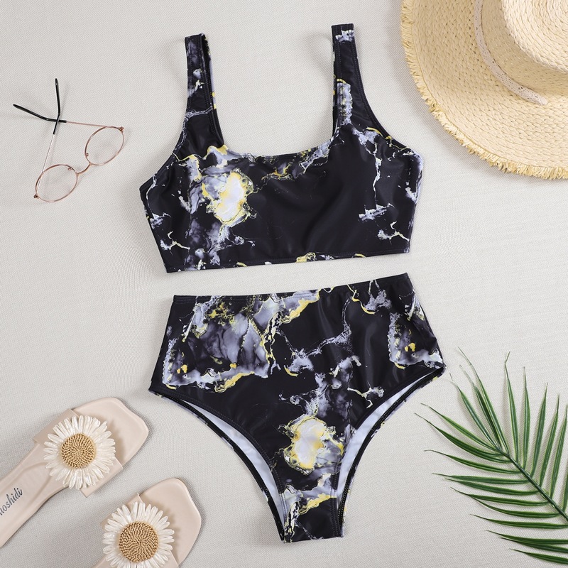 

Abstract Fluid Pattern Bikini Swimsuit, Black