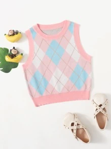 SHEIN صديري صوفي نمط اراجيل للبنات