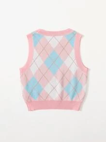 SHEIN صديري صوفي نمط اراجيل للبنات