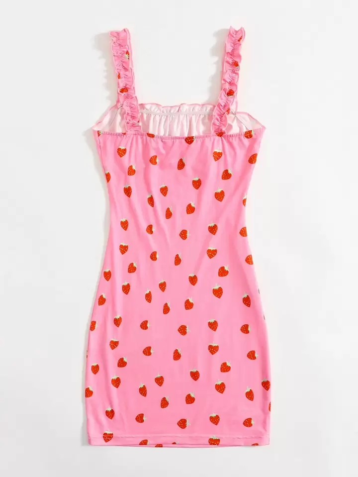 strawberry ruched dress Time and Tru Womens Long Sleeve Ruched Midi Dress