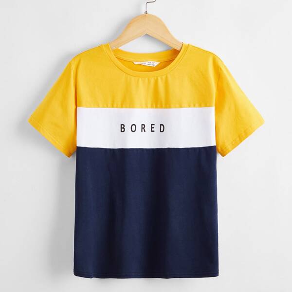 

Boys Letter Graphic Colorblock Tee, Multicolor
