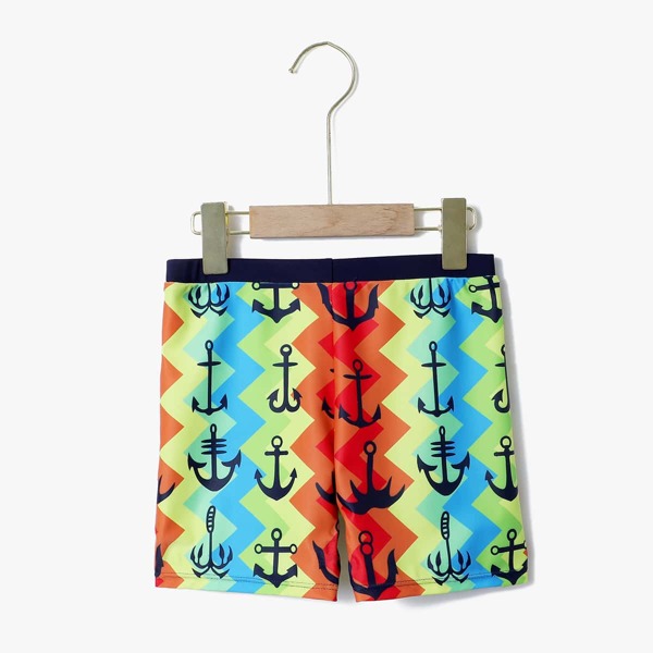 

Boys Anchor Graphic Swim Trunks, Multicolor