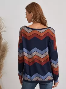 Casual Chevron strepen T-shirt
