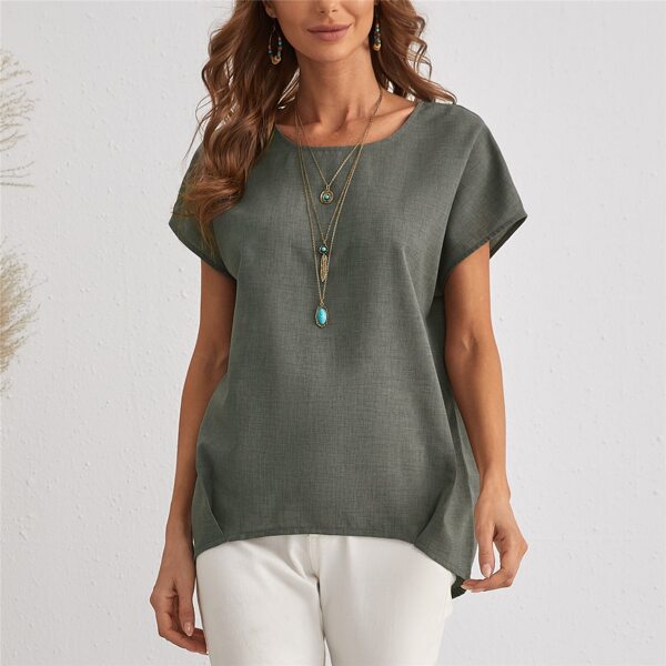 

High Low Hem Batwing Sleeve Blouse, Dark grey