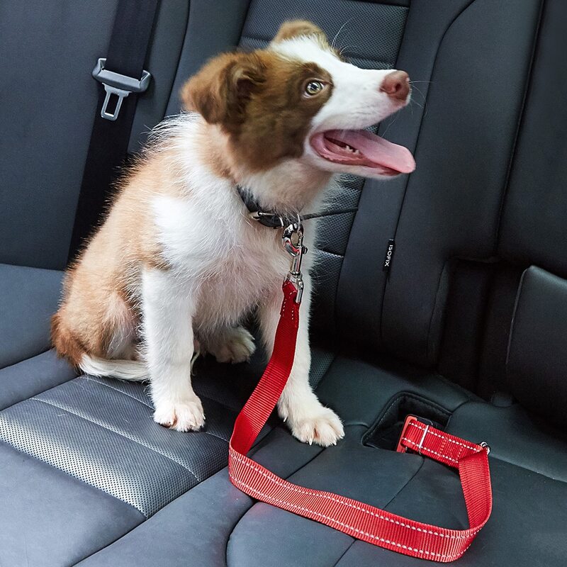 

1pc Reflective Pet Car Safety Belt, Red