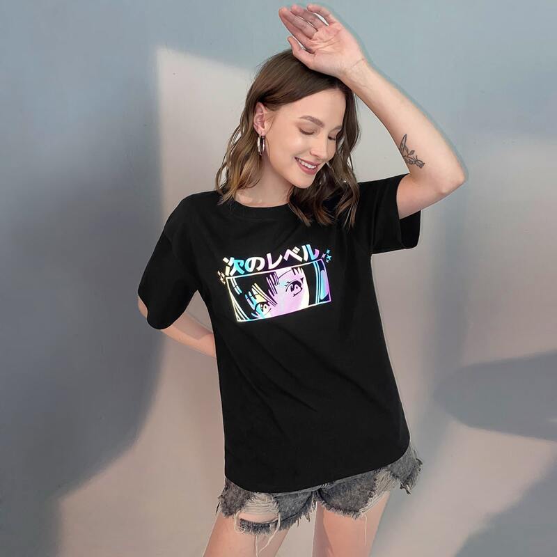 

Japanese Letter Figure Graphic Tee, Black