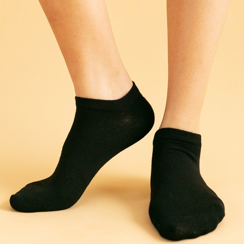 

1pair Solid Ankle Socks, Black