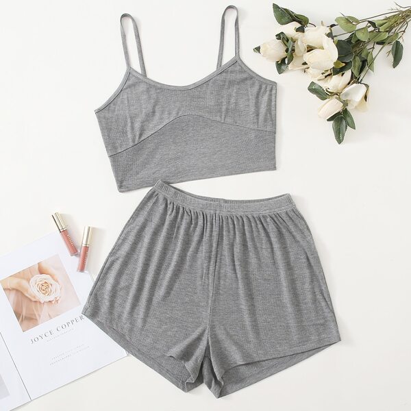 

Solid Backless Lounge Set, Grey