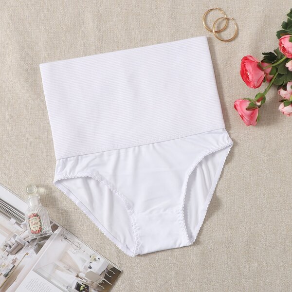 

Plus High Waisted Shapewear Panty, White