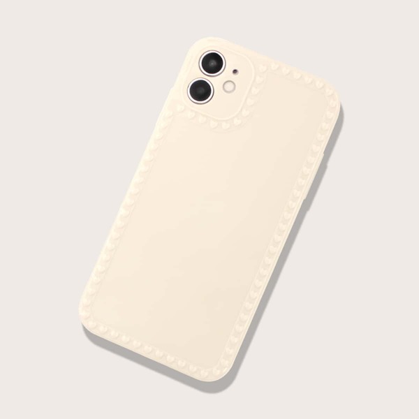

Heart Pattern iPhone Case, White