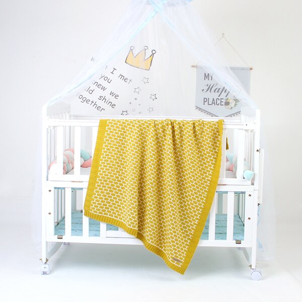 

Baby Knit Blanket, Mustard yellow