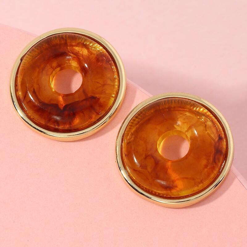 

Hollow Out Round Stud Earrings, Orange