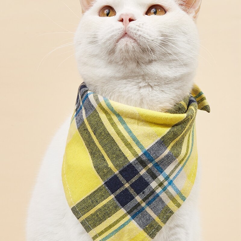 

Plaid Pattern Pet Bandana, Yellow
