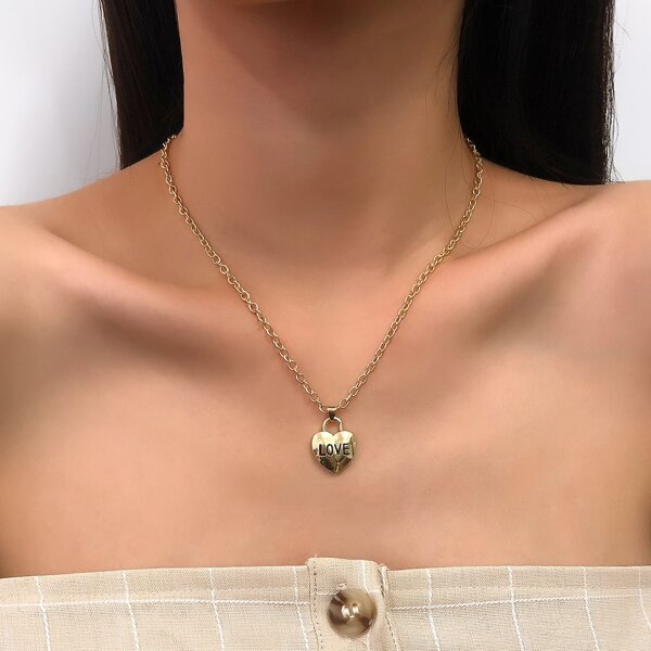 

Heart Pendant Necklace, Gold