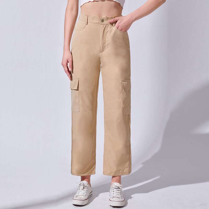 

Solid Cargo Pants, Khaki
