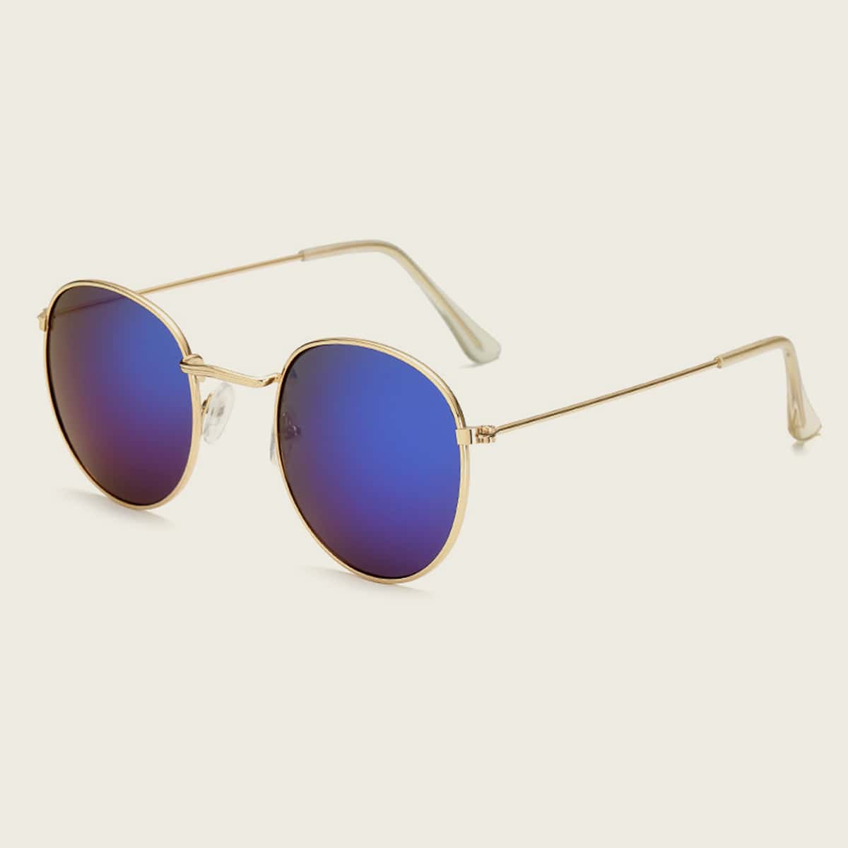 Guys Metal Round Frame Sunglasses, Blue