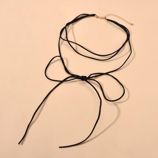 

Bow Knot Decor Necklace, Black
