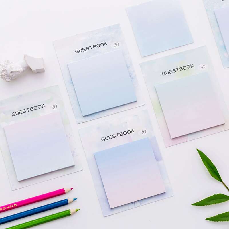 

4pcs Gradient Color Random Sticky Note, Multicolor