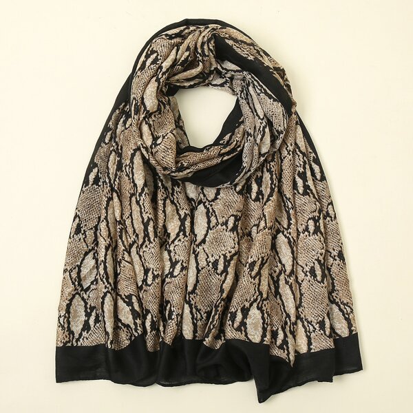 

Snakeskin Pattern Scarf, Camel