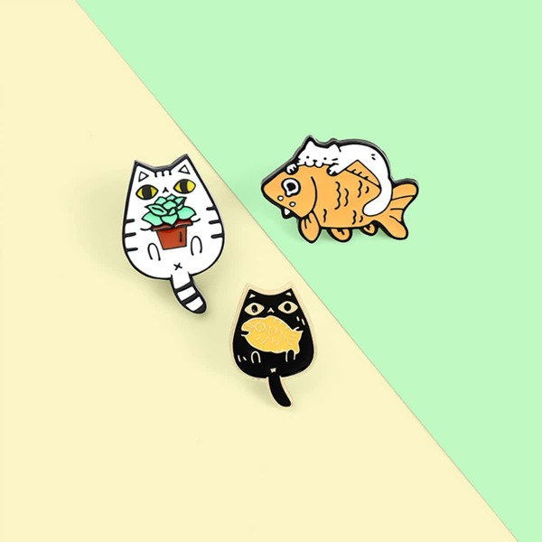 

3pcs Kids Cartoon Design Brooch, Multicolor