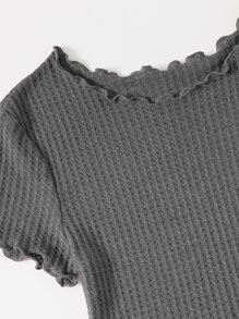 Muchica Bộ thời trang Thắt nút màu trơn Giải trí - Màu xám đen - Xem 5