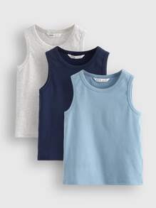 SHEIN Toddler Boy Tanks màu trơn Giải trí - Nhiều màu - Xem 1