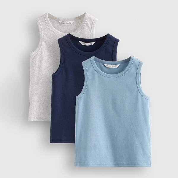 

Toddler Boys 3 Pack Solid Tank Top, Multicolor