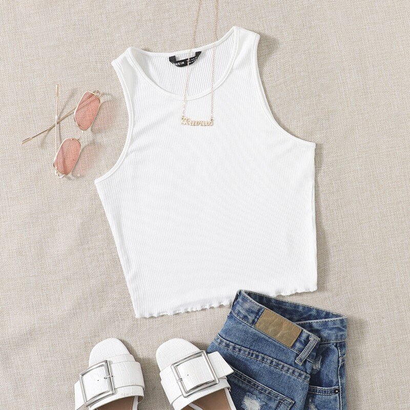

Lettuce Edge Tank Top, White