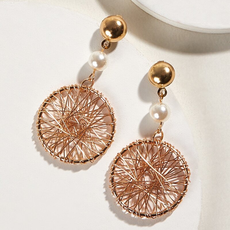 

Gold Circle Drop Earrings