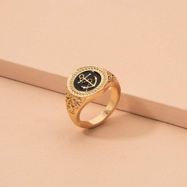 

Anchor Engraved Ring, Gold