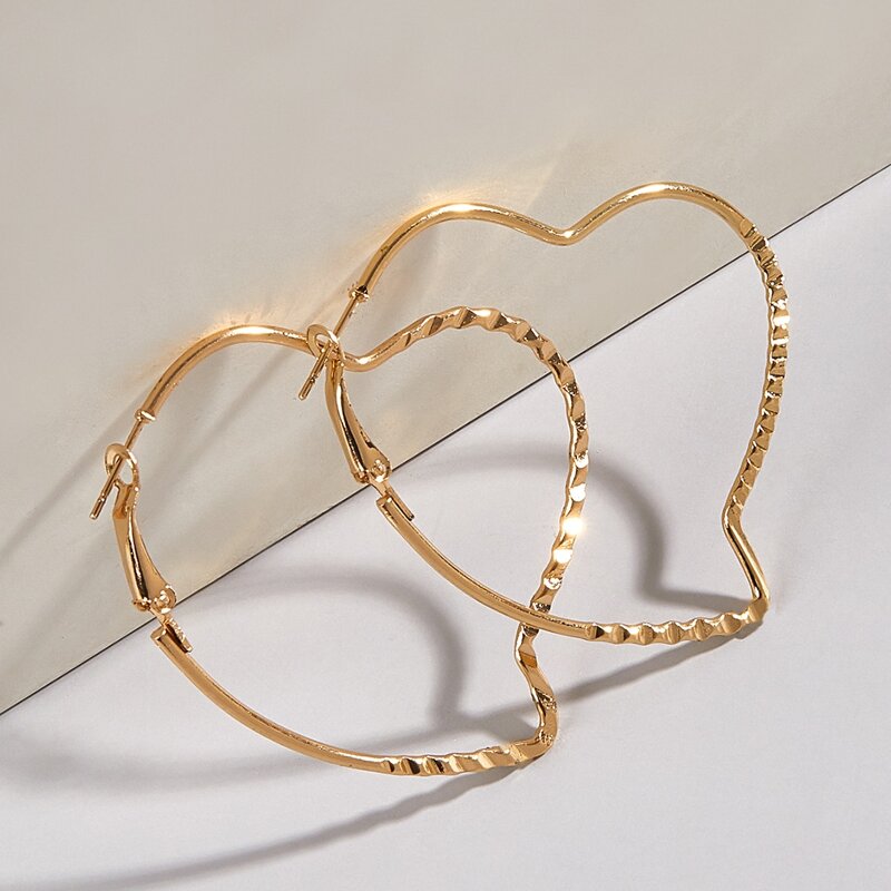 

Heart Hoop Earrings, Gold
