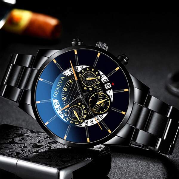 

Men Triple Dial Pointer Date Quartz Watch