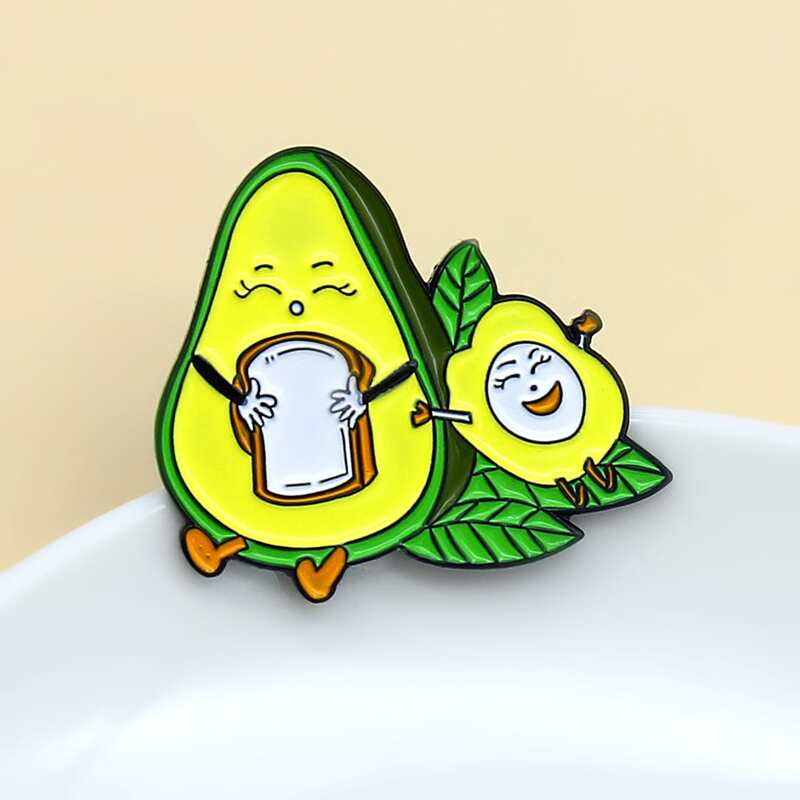 

Avocado Design Brooch, Multicolor