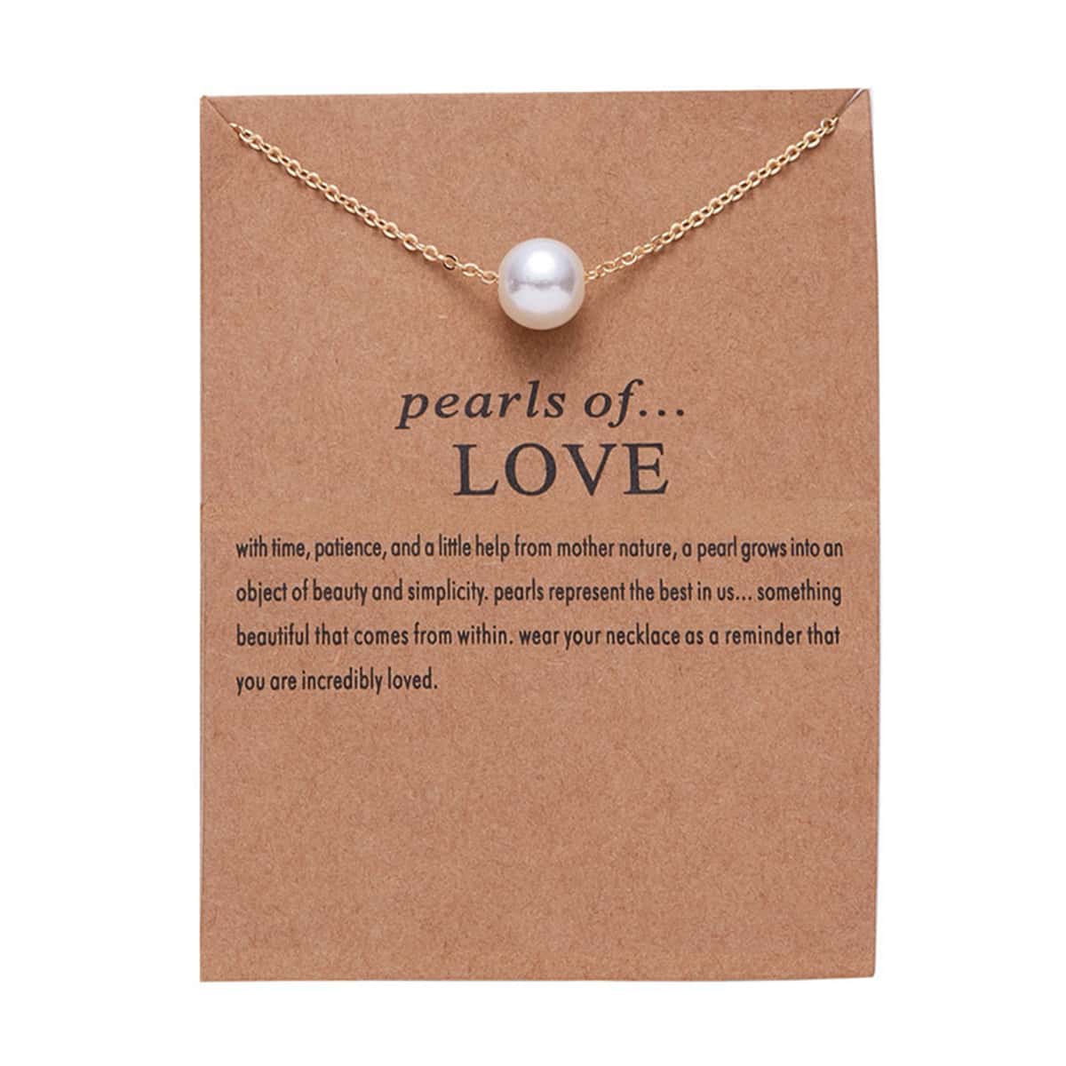 

Faux Pearl Charm Necklace, White