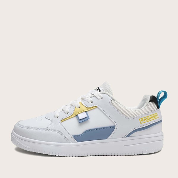 

Color Block Skate Shoes, Blue and white
