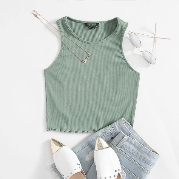 

Lettuce Edge Tank Top, Mint green