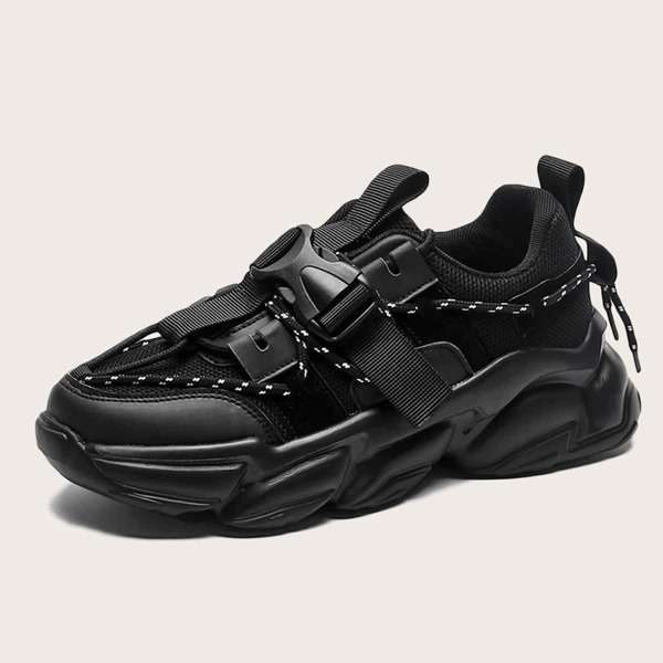 

Men Release Buckle Decor Chunky Sneakers, Black