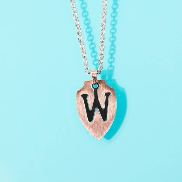 

Letter Charm Necklace, Antique silver