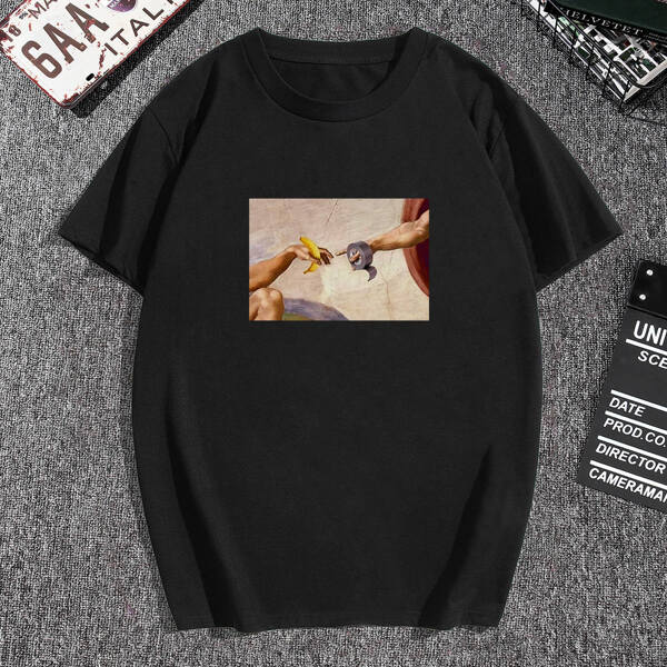 

Men Graphic Print Tee, Black