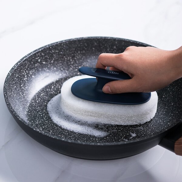

1pc Cleaning Brush With Handle, Navy blue