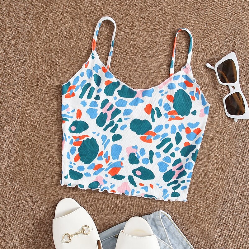 

Lettuce Trim Allover Print Cami Top, Multicolor