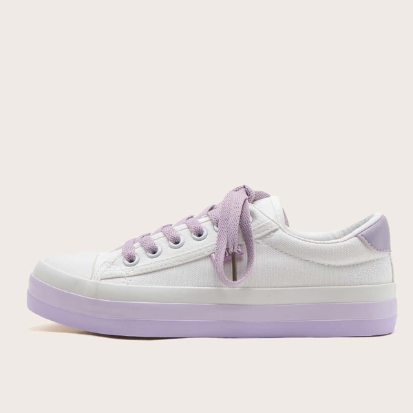 

Lace Up Front Canvas Shoes, White
