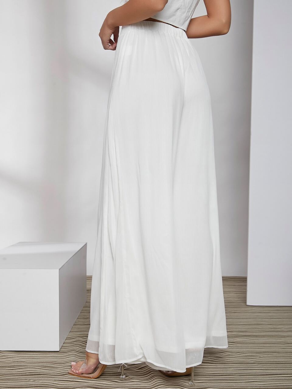 Women's Solid Color Wide Leg Pants Casual Daily Wear