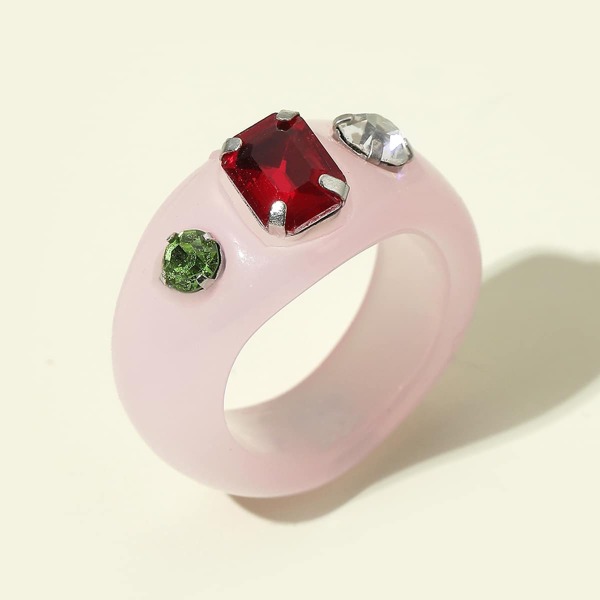 

Rhinestone Decor Ring, Pink