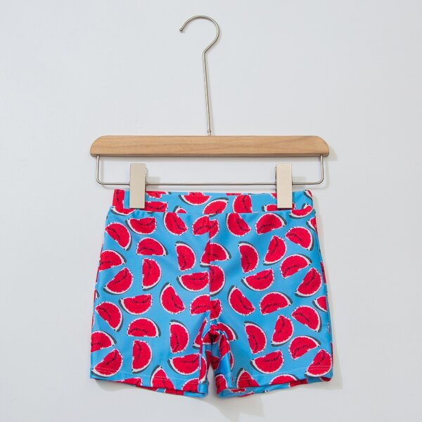 

Boys Watermelon Print Swim Trunks, Multicolor