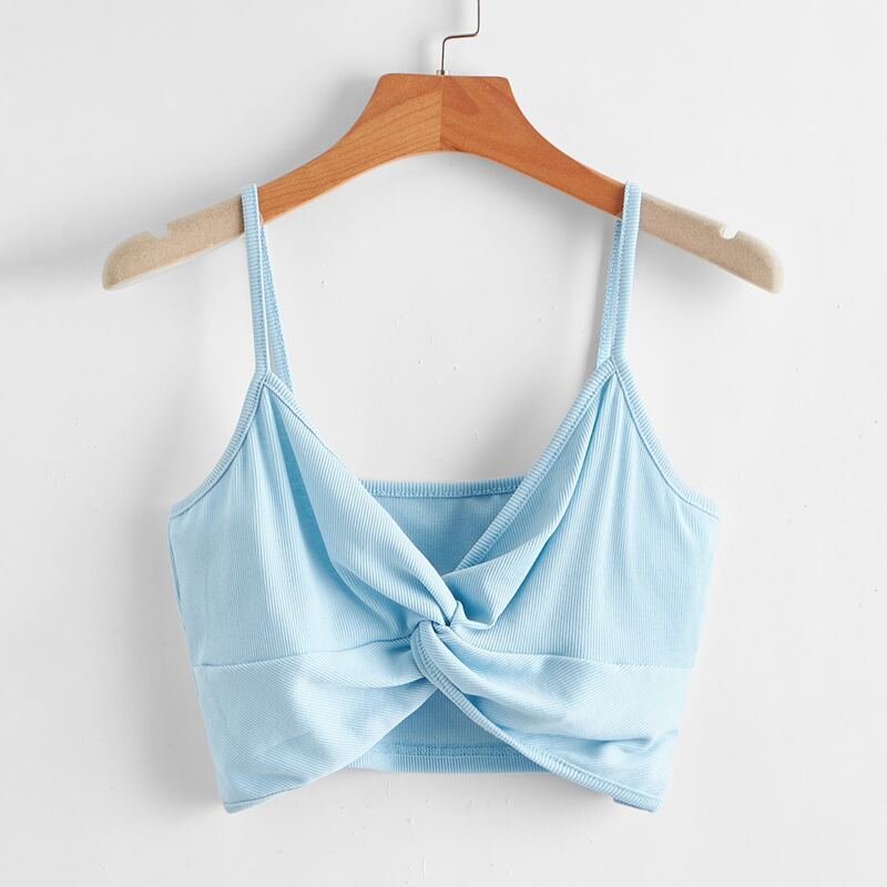 

Solid Twist Crop Cami, Baby blue