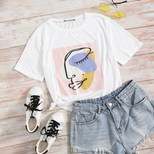 

Figure Graphic Tee, White