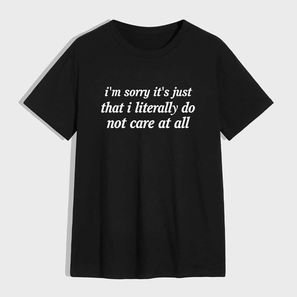 

Men Slogan Graphic Short Sleeve Tee, Black