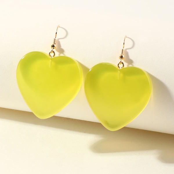 

Heart Decor Drop Earrings, Yellow