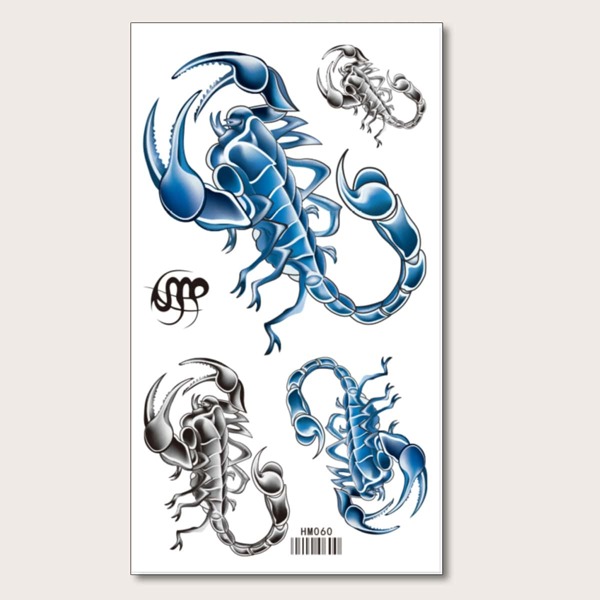 

1sheet Scorpion Pattern Tattoo Sticker, Multicolor